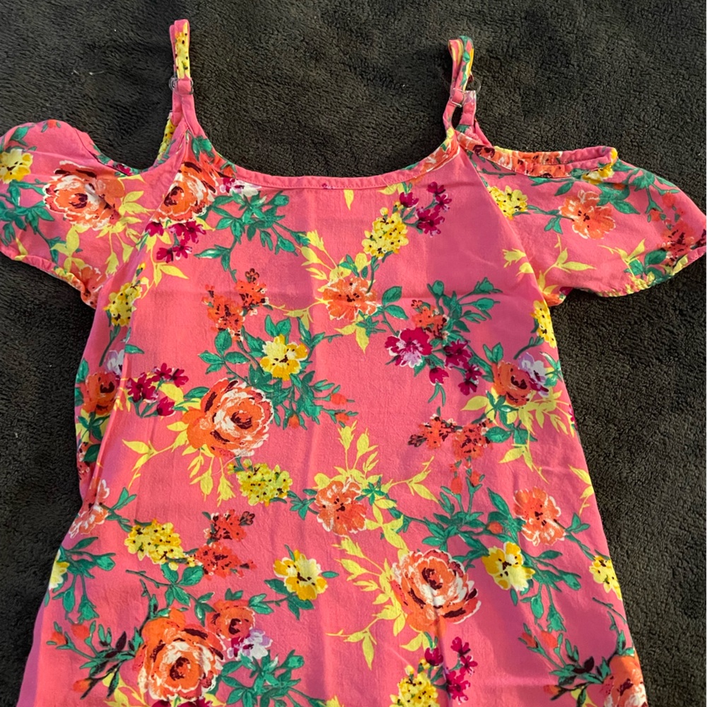 Girls pink floral tank top